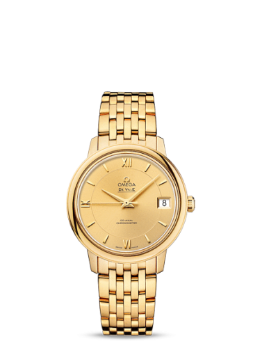 Omega De Ville Prestige Co-Axial 32.7 Yellow Gold / Gold / Bracelet